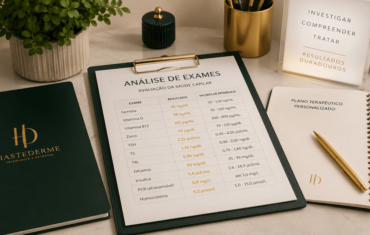 Avaliação de exames relacionados à saúde capilar
